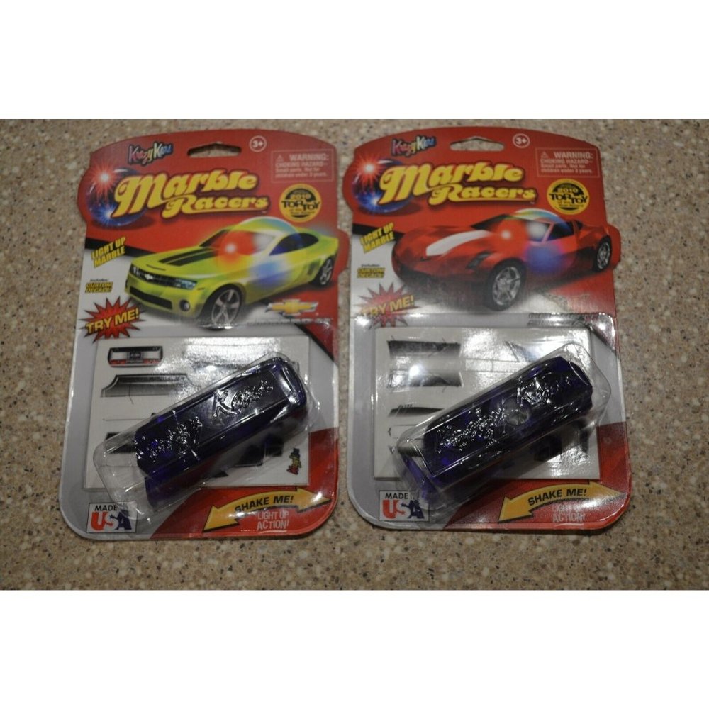 Krazy Kars Marble Racers Light Up Corvette Stingray - Camaro SS Lot of 2 (B)